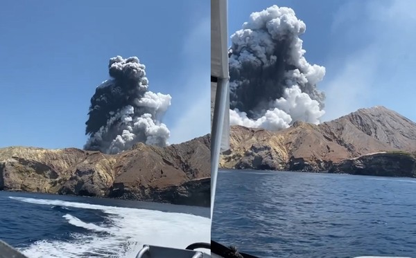 ▲紐西蘭懷特島火山爆發。（圖／翻攝自Instagram/alismoura）