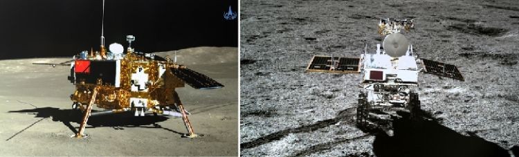 ▲嫦娥四號著陸器與玉兔二號月球車。（圖／翻攝自中國探月與深空探測網）