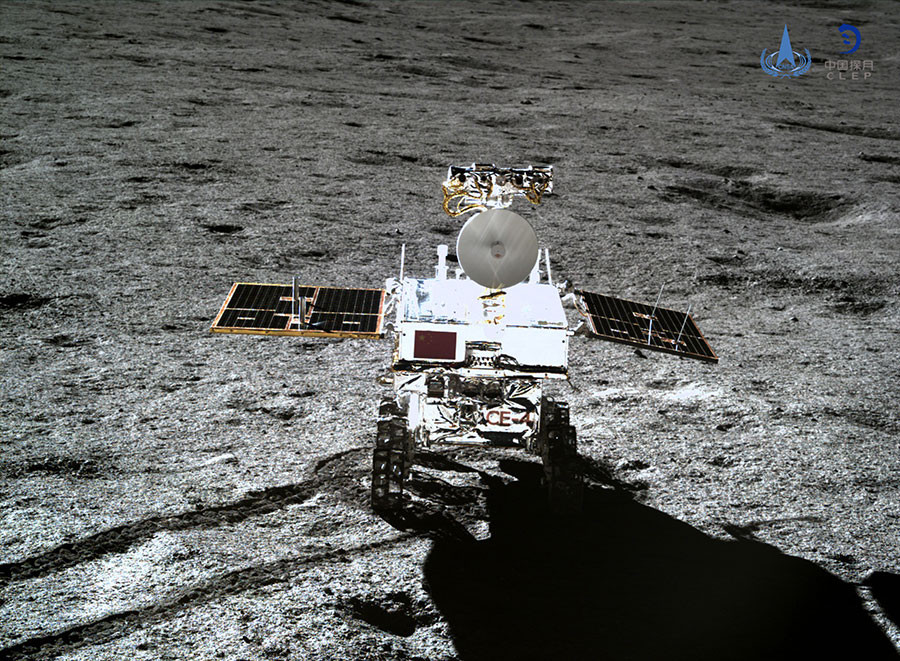 ▲嫦娥四號著陸器地形地貌相機對玉兔二號巡視器成像。（圖／翻攝自大陸國家航天局網站）