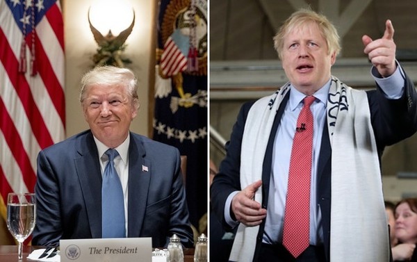 ▲美國總統川普（左）、英國首相強生（右）。（圖／美聯社、路透）