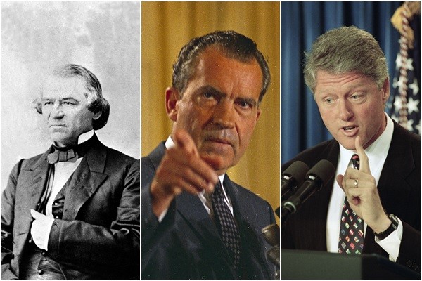 ▲▼在川普總統之前，美國史上只有安德魯詹森、尼克森和柯林頓總統曾遭國會發起彈劾調查。（組合圖／達志影像／美聯社）