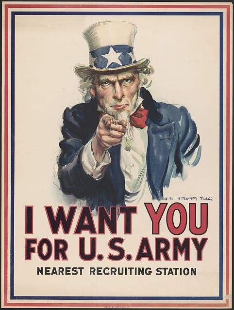▲▼1917年美國山姆大叔徵兵海報。（圖／取自美國國會圖書館）