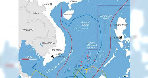 中國雖將絕大部分南海海域劃歸己有，各聲索國並不讓步。（ 圖／Voice of America）