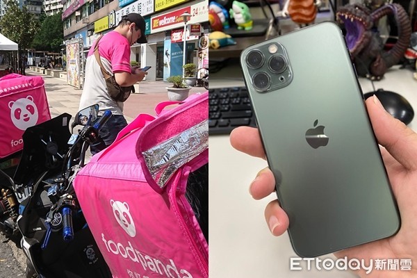 ▲▼努力送外賣存錢！熊貓哥送老婆iPhone 11 Pro…借用驚見綠光真相。（合成圖／ETtoday資料照）