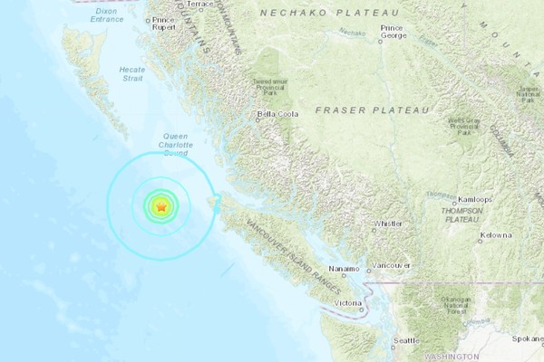 ▲▼加拿大溫哥華外海地震。（圖／USGS）