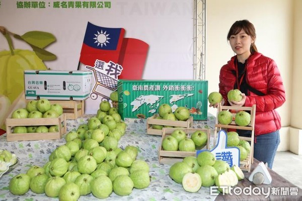 ▲台灣芭樂要外銷去美國，台南市長黃偉哲與AIT分處長見證歷史性一刻。（圖／記者林悅翻攝，下同）