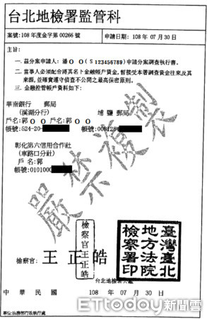 ▲新北發現一老婦購買1900萬元金條供歹徒假冒假檢察官「監管」警方提出案例呼籲。（圖／記者張君豪翻攝）