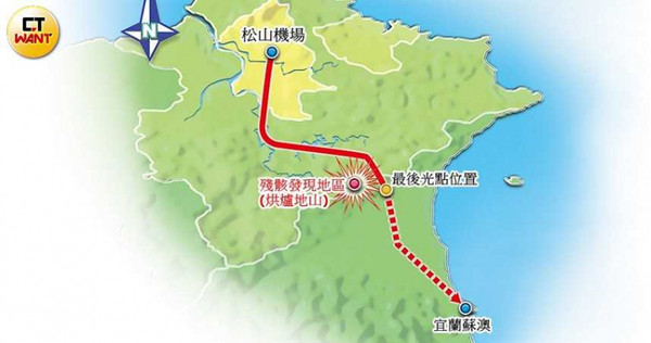 黑鷹直升機前往東澳嶺雷達站，卻不幸在新北和宜蘭交界山區意外墜毀，釀成8死5傷悲劇。（圖／本刊繪圖組）