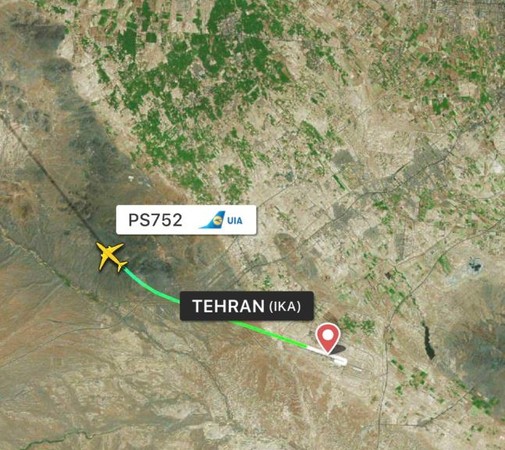 ▲烏克蘭航空公司一架飛機在伊朗起飛後墜毀。（圖／翻攝自推特）