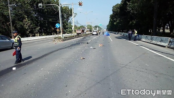 ▲旗山區10日發生死亡車禍。（圖／記者許宥孺翻攝）