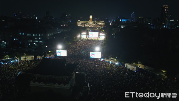 ▲▼2020凱道選前之夜,空拍。（圖／2020蔡英文總統連任辦公室提供）