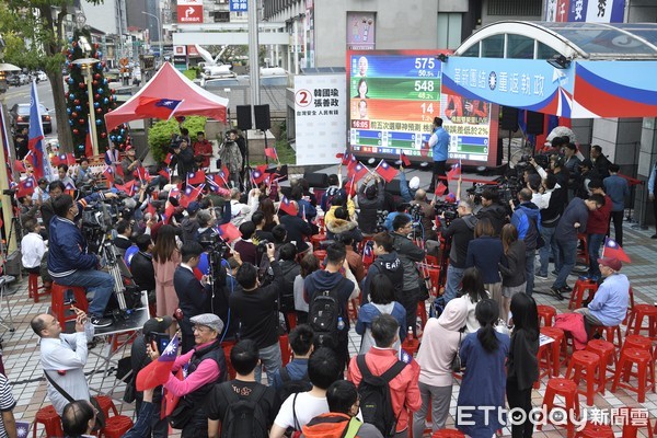 ▲▼韓國瑜支持者聚集在國民黨中央黨部外。（圖／記者湯興漢攝）