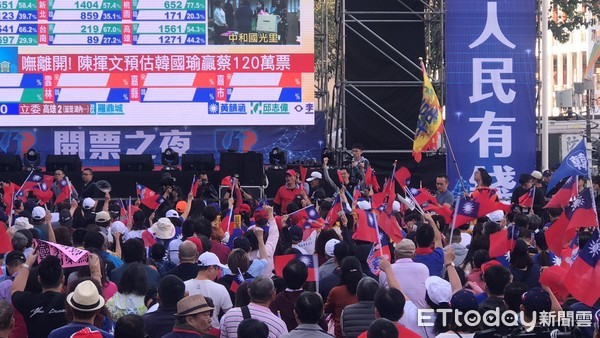 ▲韓國瑜將開票之夜          。（圖／記者洪靖宜攝）