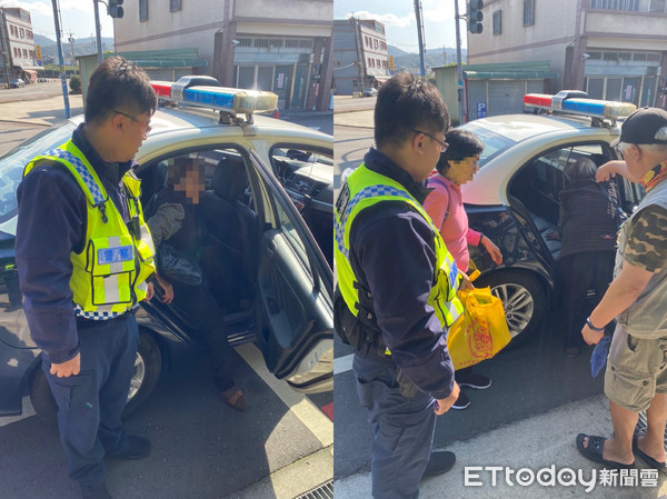 ▲ 老婦身體不適跌坐戶外停車場 金山警利用M-Police人臉辨識助返家。（圖／記者郭世賢翻攝）