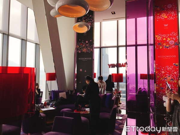 ▲Wedgwood Ｘ W Taipei 紫艷酒吧下午茶。（圖／記者蔡惠如攝）