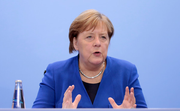 ▲德國總理梅克爾（Angela Merkel）19日出席柏林和平峰會，討論利比亞內戰。（圖／路透）