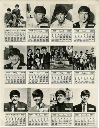 ▲▼1964年披頭四月曆的日期竟與2020年完全一致引發討論。（圖／翻攝自FB／香港60年前）
