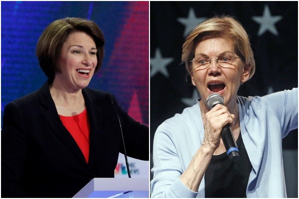 ▲▼民主黨總統初選參選人華倫（Elizabeth Warren）（右）、克洛布徹（Amy Klobuchar）。（組合圖／路透／達志影像／美聯社）