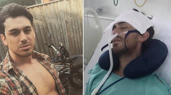 ▲英國32歲男子休爾利（Ash Shorley）到泰國旅遊卻病倒，醫師擔心感染武漢肺炎。（圖／Ash Shorley臉書、GoFundMe）