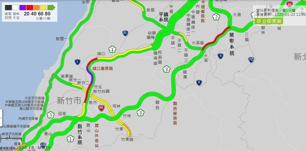 ▲▼春節首日國道路況。（圖／翻攝自高公局網站）