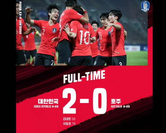 ▲▼亞足U23，南韓晉級冠軍戰            。（圖／翻攝대한민국 축구 국가대표팀 - Korea Football Team臉書粉專）