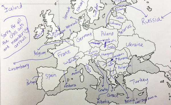 欧洲地图填空,你能写出多少国名? | 键盘大柠檬
