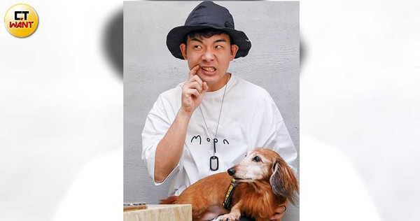 胡瑋杰與他的狗兒子Lucky。（圖／焦正德攝）