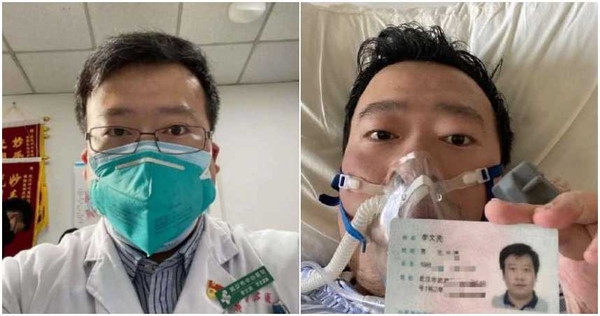 去年就對疫情有所示警的「吹哨人」李文亮醫師，因自己感染新型冠狀病毒，於6日不幸病逝。（何成圖／微博）