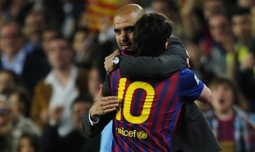 ▲梅西(Lionel Messi)與瓜迪奧拉（Pep Guardiola）。（圖／達志影像／美聯社）