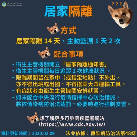 ▲▼居家隔離、居家檢疫和自主健康管理。（圖／翻攝衛生福利部臉書）