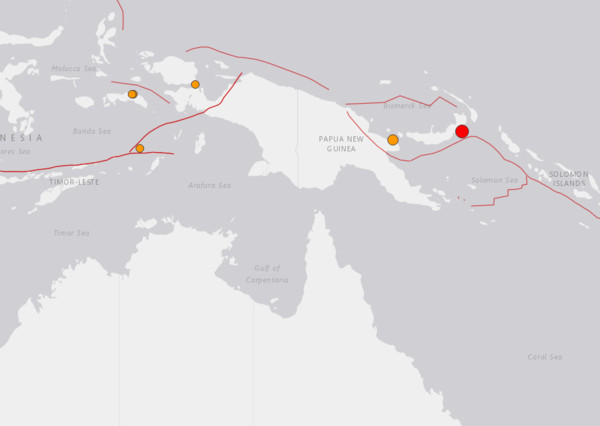 ▲▼ 巴布亞紐幾內亞發生規模6.2地震。（圖／翻攝自USGS）