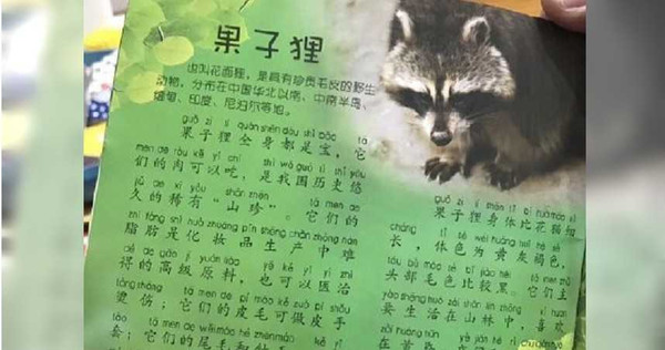 武漢大學出版社對國子狸的介紹錯誤百出。（圖／翻攝自微博）