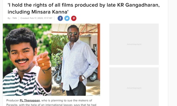 ▲《寄生上流》爆抄襲。（圖／翻攝自timesofindia）