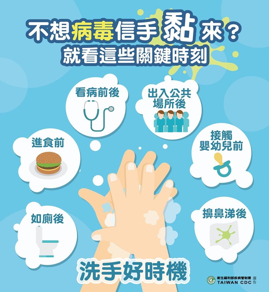 疾管署分享3件關於流感傳播的小事，還有洗手的5大時機。（圖／翻攝自Facebook／疾病管制署 - 1922防疫達人）