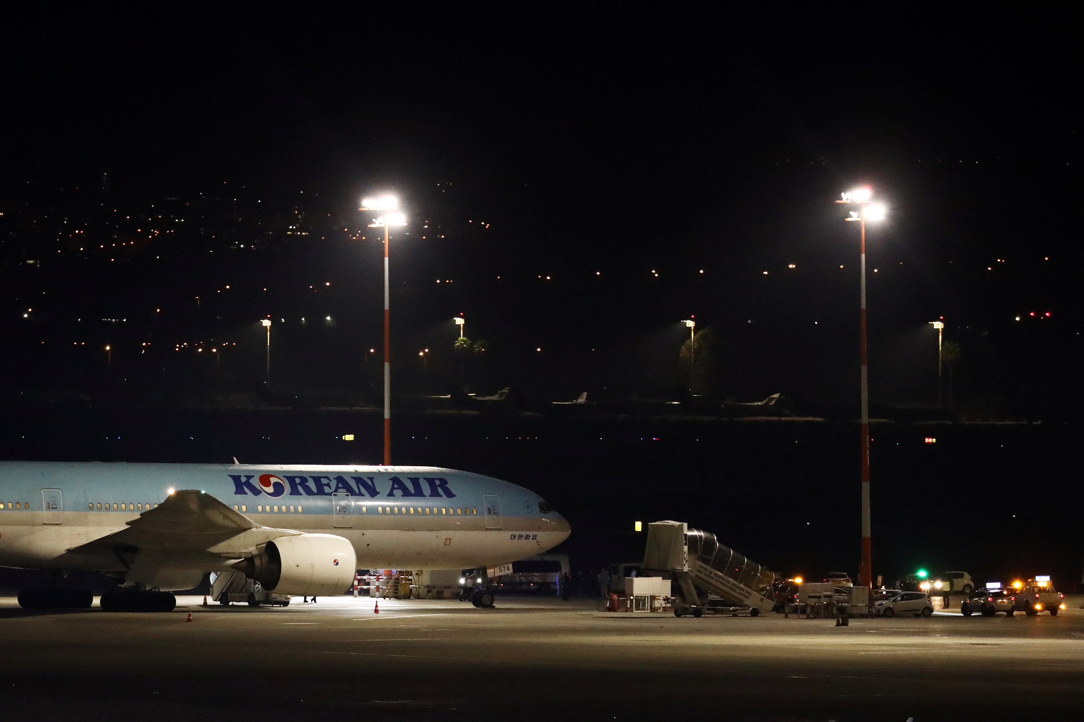 ▲▼大韓航空,以色列2架包機400人返抵韓國　韓外交部：安排後續500人回國事宜。（圖／路透）