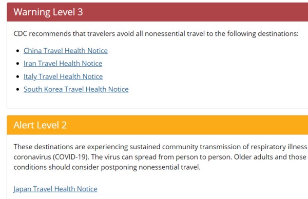 ▲▼ 美國疾病管制與預防中心（CDC）更新旅遊健康警示。（圖／翻攝自美國CDC）