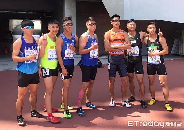 ▲▼港都盃公開男子200公尺決賽的7位選手，右起為葉守博、王偉旭、陳傑、賴冠宇、岳劉皓全、趙敬民            。（圖／記者謝孟儒攝）