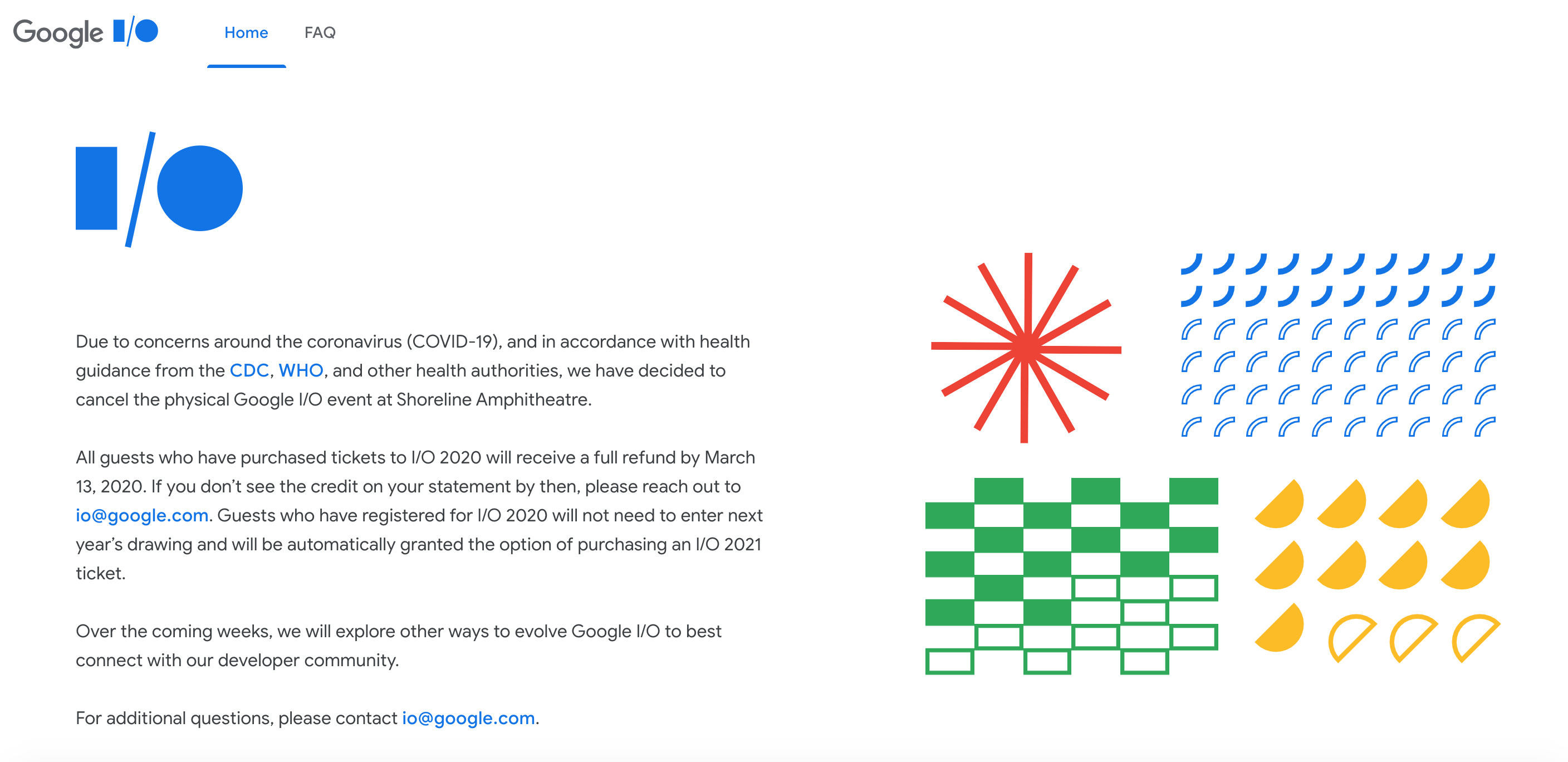 ▲▼Google I/O 2020確定取消實體活動。（圖／翻攝自Google官網）