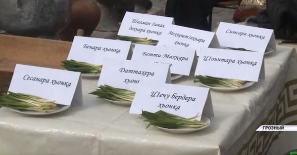 ▲▼俄羅斯車臣共和國傳吃野韭菜抗新冠病毒 。（圖／翻攝自Youtube@ЧГТРК 