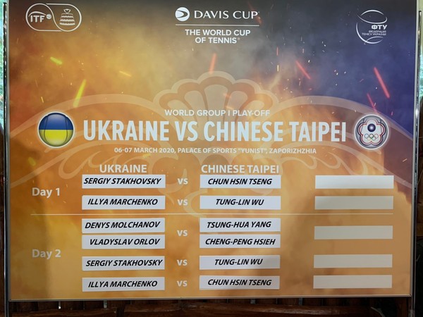 ▲台維斯盃，中華、烏克蘭隊站籤表 。（圖／中華民國網球協會提供）