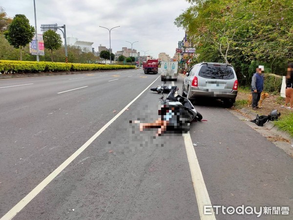 ▲▼嘉義爆頭車禍。（圖／記者翁伊森翻攝）