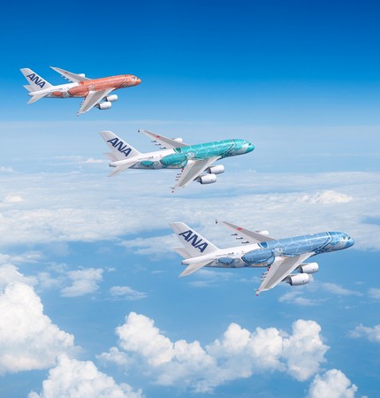 ▲ANA夏威夷航線增班　超萌A380「FLYING HONU」到齊了▼             。（圖／七逗旅遊網提供）