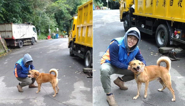 機關犬向隊員撒嬌，見陌生人變臉。（圖／新北市動保處提供）