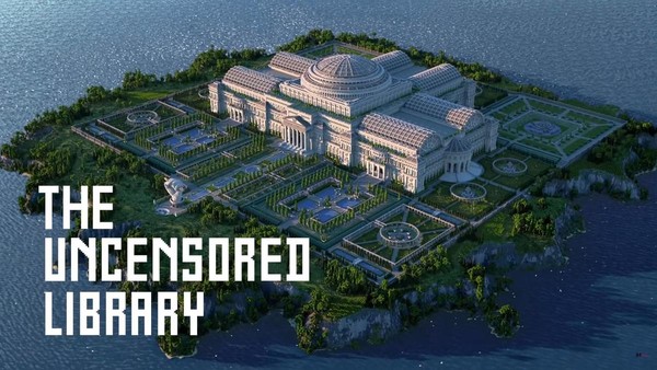 「The Uncensored Library」位於遊戲中的一座孤島上。（翻攝自Reporter ohne Grenzen YouTube頻道）