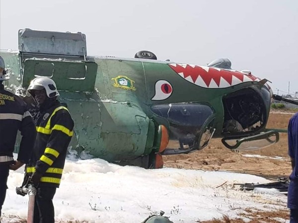 ▲象牙海岸一架米-24直升機發生側翻事故。（圖／ 翻攝環球網）