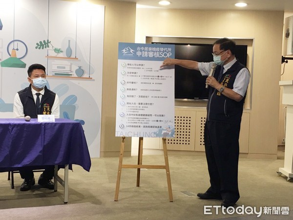 ▲台中市民政局長吳世瑋說明替代所申請程序。（圖／記者鄧木卿攝）