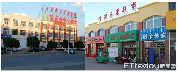  ▲內蒙古街頭的店招，都是漢字與豎寫的老蒙文並列 。（圖／網友提供，請勿隨意翻拍，以免侵權。）