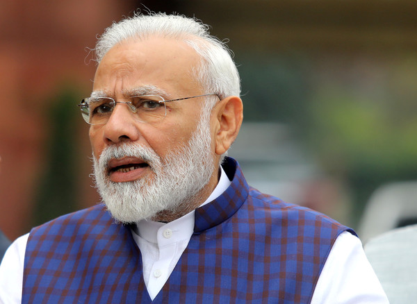 印度總理莫迪頒佈全國外出禁令。（圖／路透）