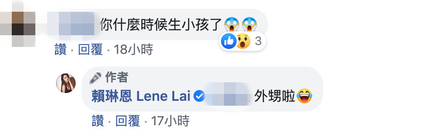 ▲賴琳恩結婚3年突PO「一家3口照」。（圖／翻攝自Facebook／賴琳恩 Lene Lai）