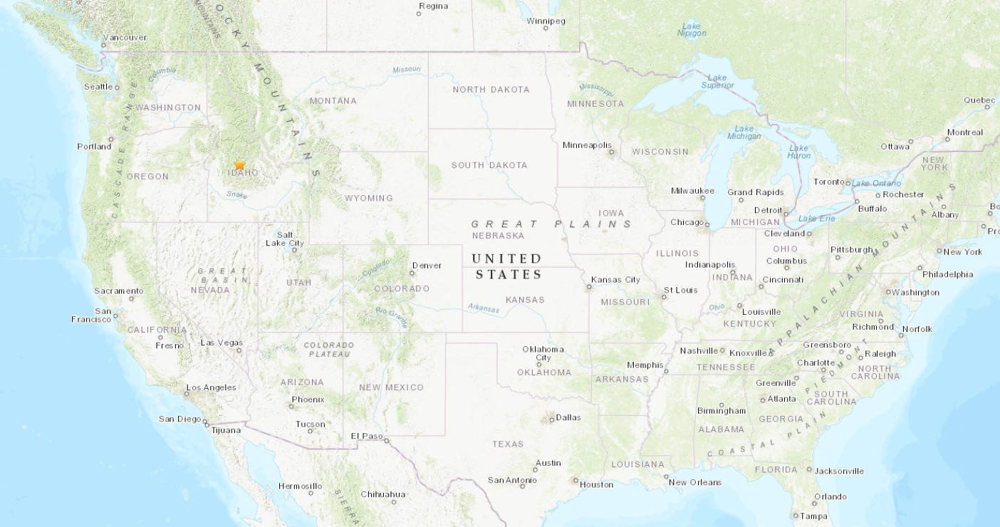 ▲▼美國愛達荷州規模6.6地震。（圖／翻攝自「USGS」）